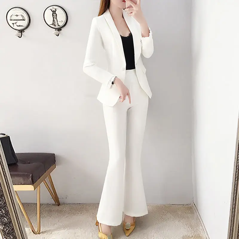 2 Piece Outfits 2024 Set of Two Fashion Pieces for Women Formal Kit Blazer Suit Womens Sets Pant Korean Style White Office Pants