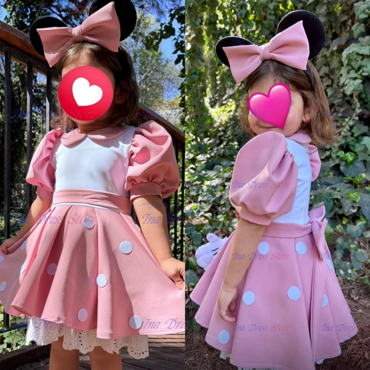 

Lovely Flower Girl Dress Pink Satin Fluffy Quality Applique for Little Princess Wedding Ball Birthday Party Evening Ball Gowns