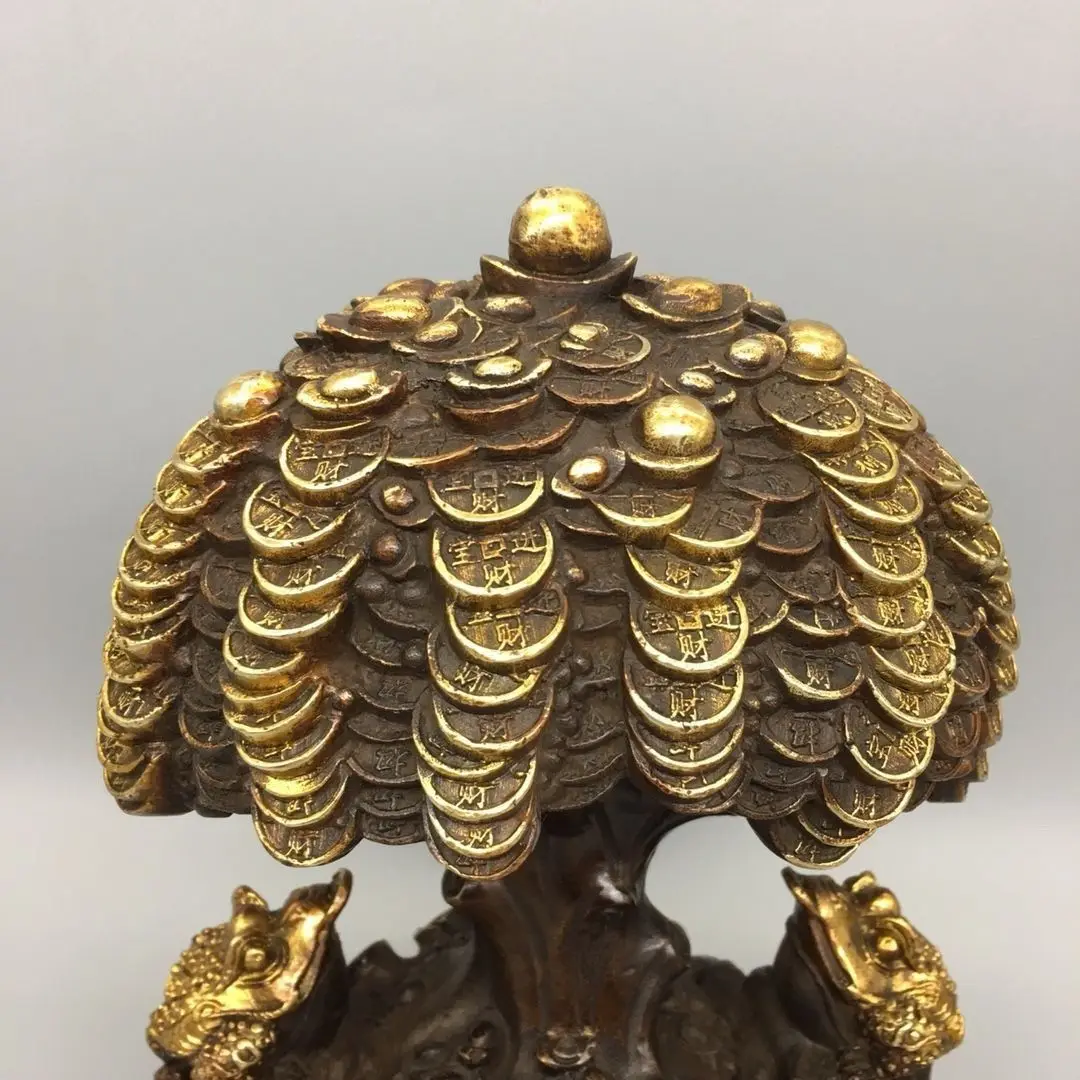 Money pure copper cash tree fortune tree ornament ingot lucky office living room home decoration opening gift