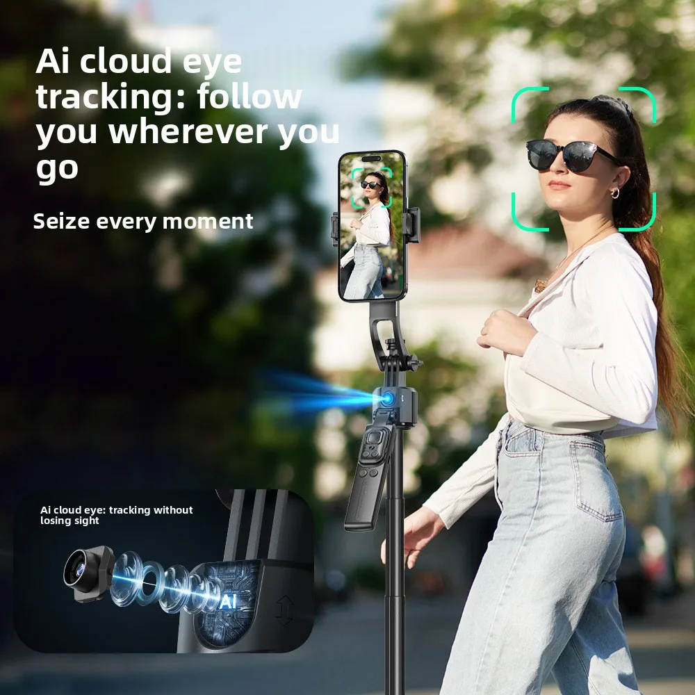 Smart AI Auto Tracking Selfie Stick, Anti-Shake Retractable Phone Gimbal, Automatic Shooting Mobile Phone Holder