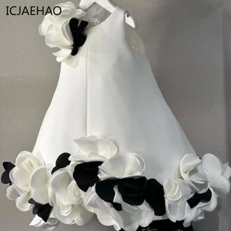 ICJAEHAO 2024 Luxury Princess Vintage Young Girls Dresse One-piece Wedding Party Graduation Children Kids Clothes s Vestidos