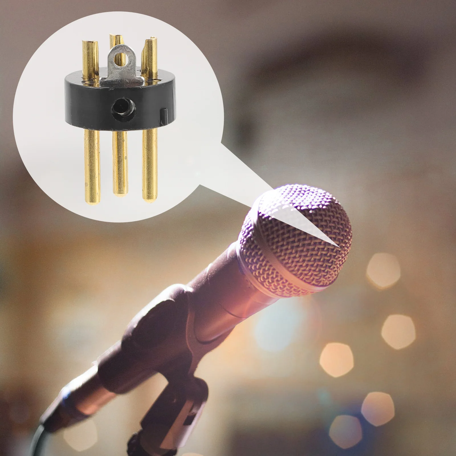 10 peças acessórios xlr macho banhado a ouro 3 pinos 10 peças cabeça de conversão de áudio plugue de cabo de microfone conector dourado adaptador abs