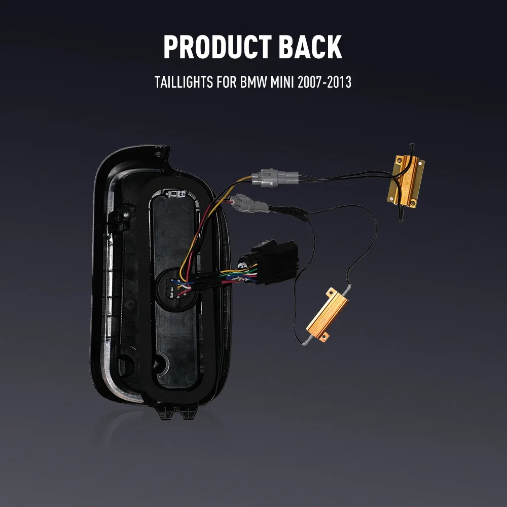 Para tylnych świateł LED do BMW Mini 2007-2013 DRL światła cofania, hamowania, kierunkowskazów, Plug and Play, kompletny zestaw tylnych świateł samochodowych
