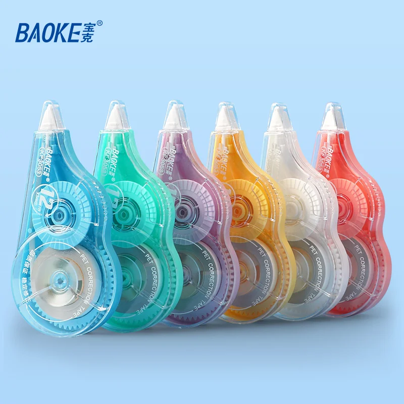 BAOKE KF3053 6pcs 72mm Pet Correction Tapes 6 Colors