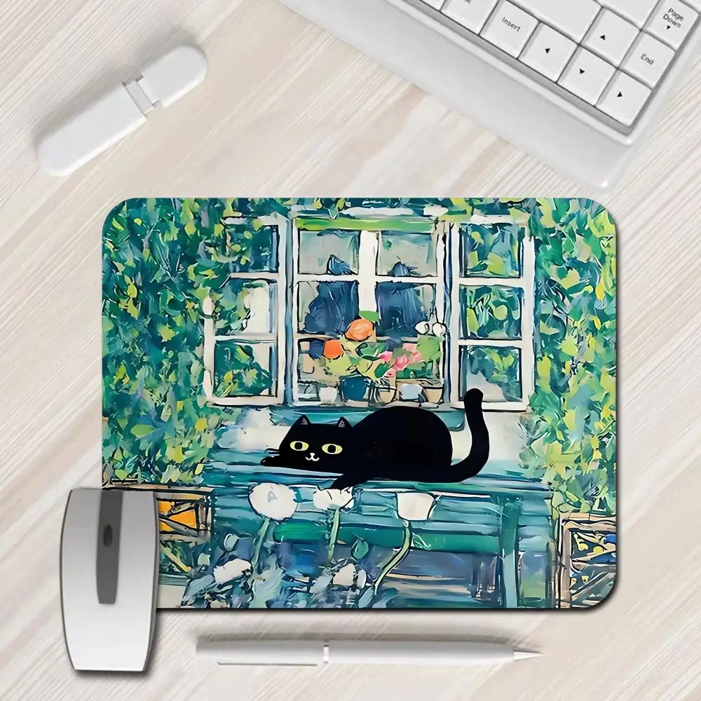 

Anime Kawaii Black Cat Small Mouse pad Gaming Keyboard Table Mat Cartoon Desk mat Office Decor for PC Mouse Carpet Computer game
