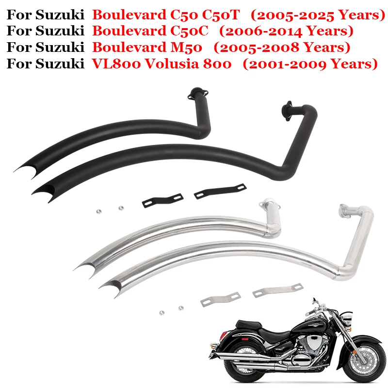 

Motorcycle Duals Exhaust For Suzuki Boulevard C50 C50C C50T M50 2005 - 2025 For Suzuki Boulevard VL800 Volusia 800 2001 - 2009