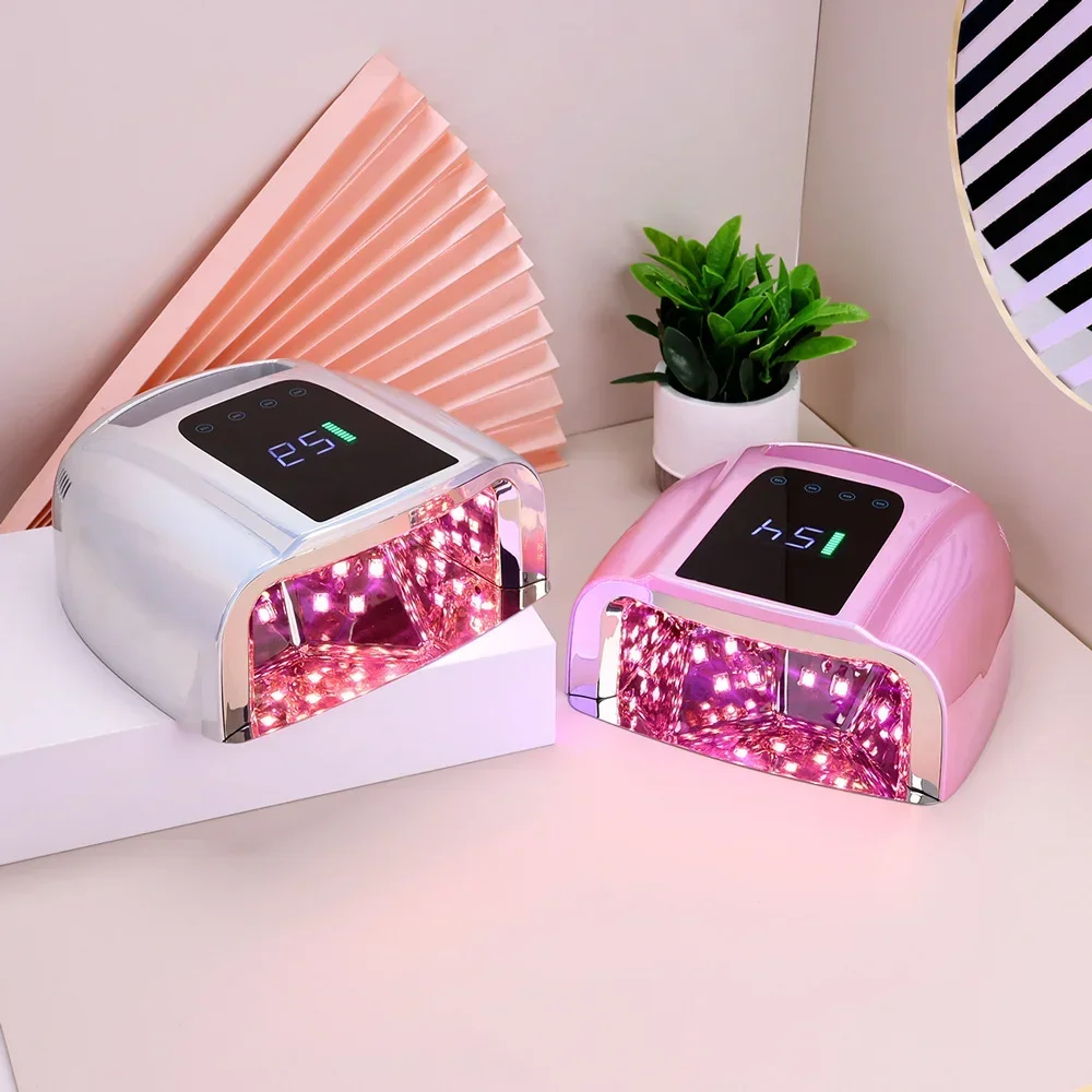 96W Rechargeable UV Nail Lamp Dryer Wireless Nail Dryer for Gel Polish Professional Nail Art Manicure Tools for Home