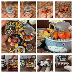 Doll House Miniature Dried Fruit New Year Product Melon Seed Raisin Model Around The Stove Tea Cartoon Teapot Handmake Bryce Bjd