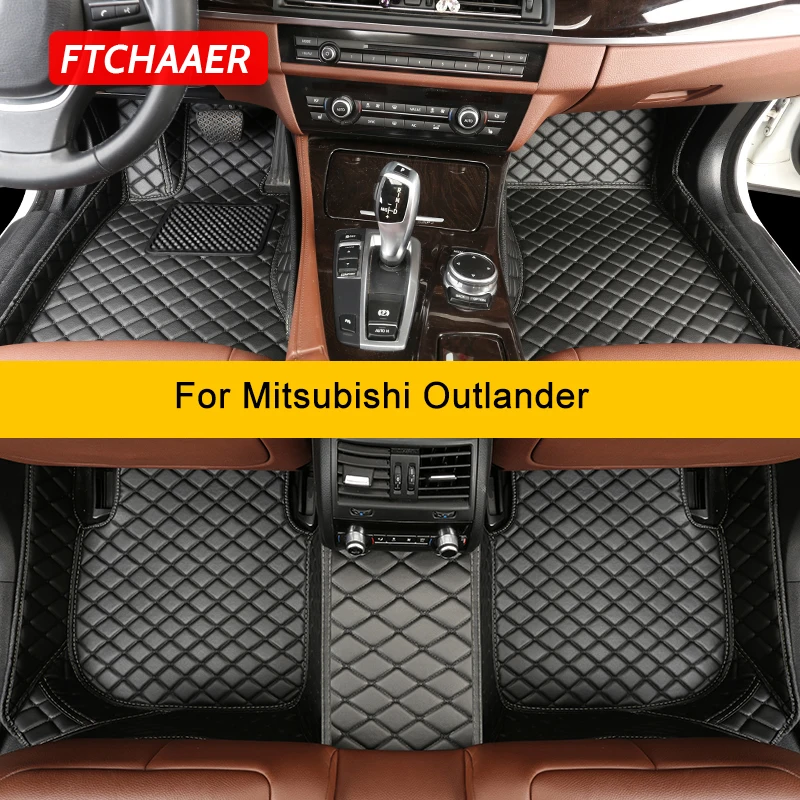 

FTCHAAER Custom Car Floor Mats For Mitsubishi Outlander 2000-2023 Auto Carpets Foot Coche Accessorie