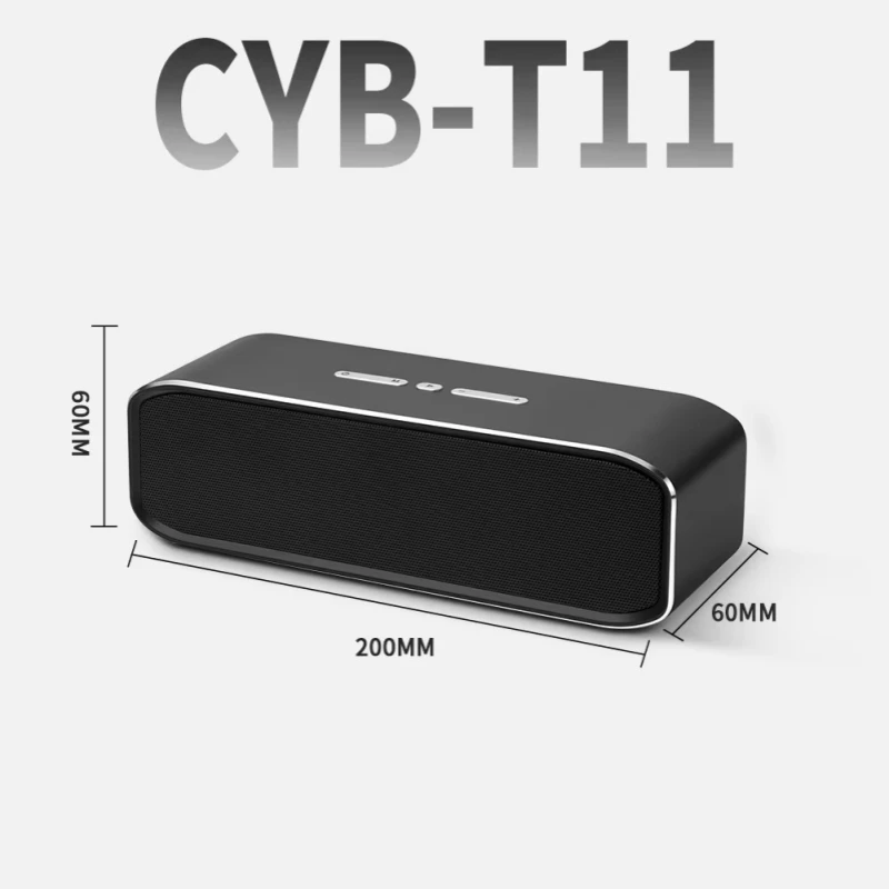 

2024 New Cyboris T11 Metal Subwoofer Stereo TWS Wireless BT Speakers High Loud Sound Support AUX /TF Card Playback Caixa De Som