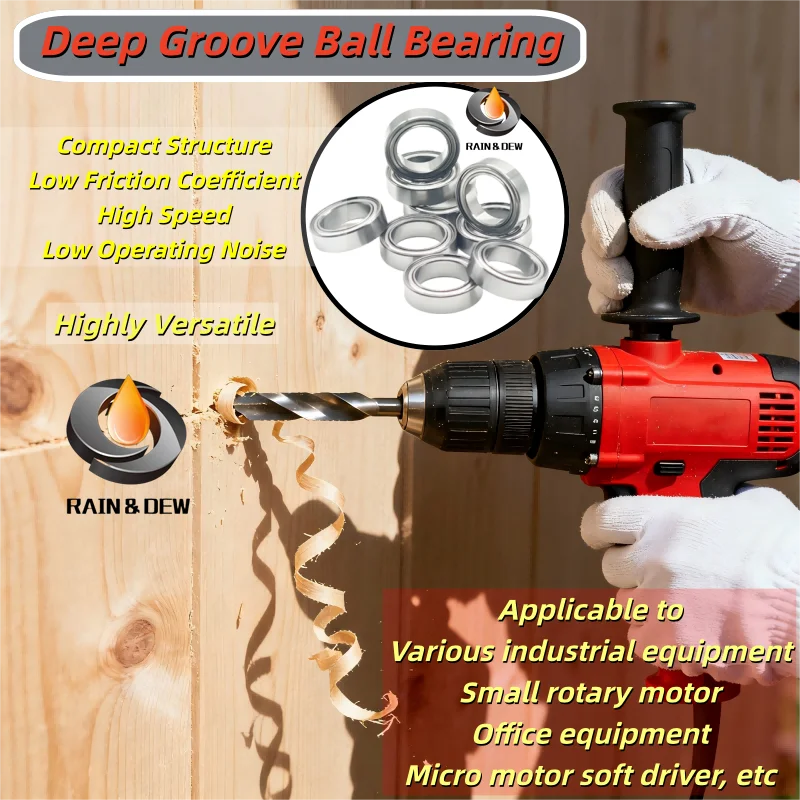 

6700-6707 series 10pcs ABEC-7 thin-wall bearings, available in both rubber-shielded (2RS) and metal-shielded (ZZ)