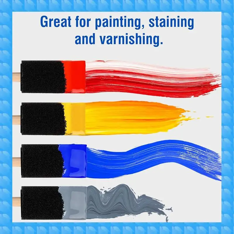 ETRT 240 Pcs Foam Paint Brushes, 1 Inch Foam Brush With Wood Handle, Bulk Sponge Brushes For Painting, Foam Art Paintbrushes