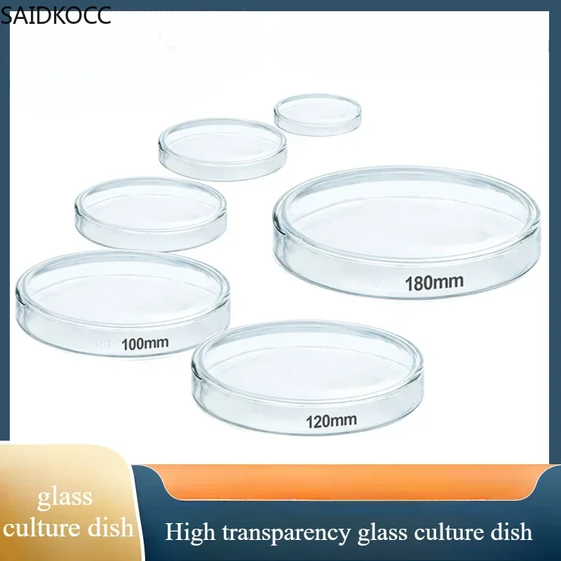 SAIDKOCC borosilicate glass culture dish 60/75/90/100/120/150/200mm cell bacterial culture biological petri dish laboratory