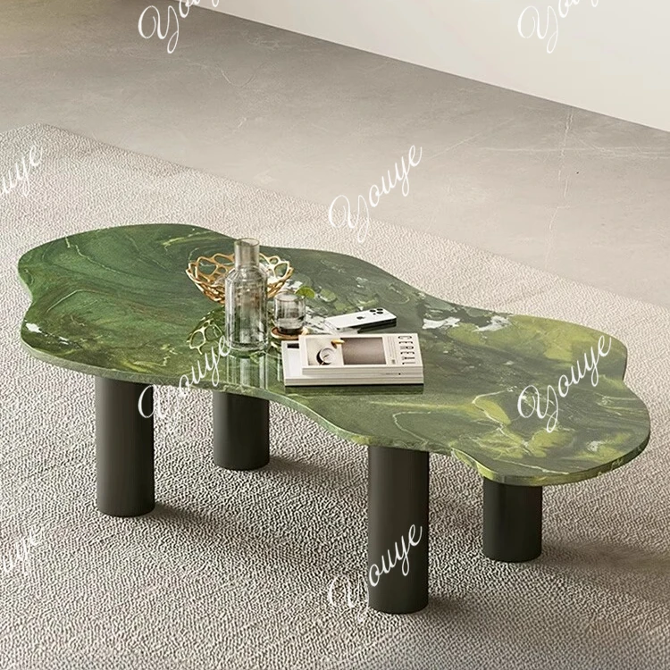 

Легкий роскошный чистый натуральный авокадо зеленый роскошный камень элитный итальянский минималистичный ретро-художественный журнальный столик с облаком