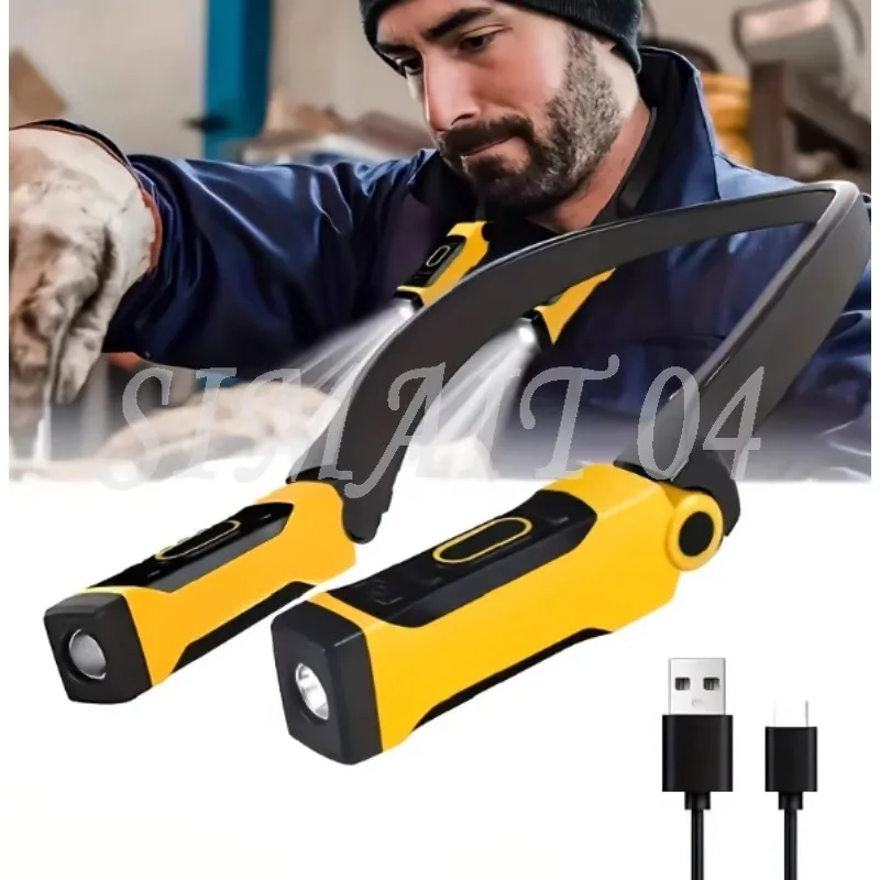 

Перезаряжаемая USB-лампа для чтения на шею, 2 уровня яркости, гибкие держатели для чтения, кемпинга, ремонта