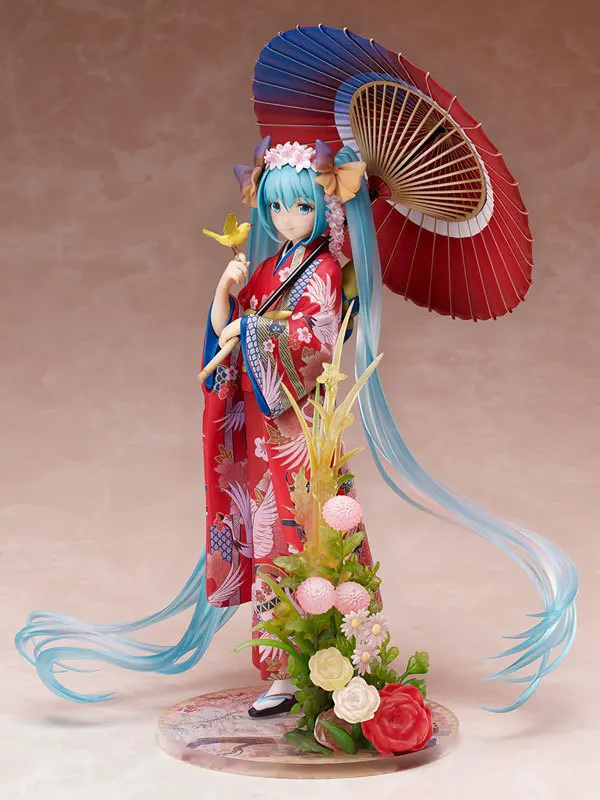 Figura de anime fujiwara hatsune miku quimono boneca estatuetas linda menina hatsune ornamento modelo presentes