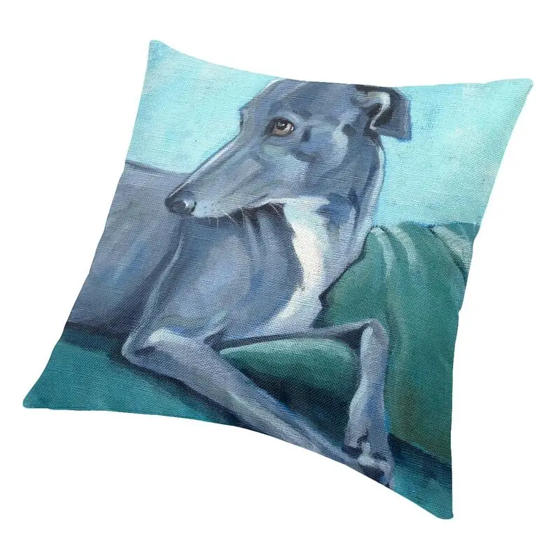 Luxury Greyhound Cushion Cover 40x40cm Soft Whippet Sihthound Dog Pillow Case for Sofa Car Square Pillowcase Decoration