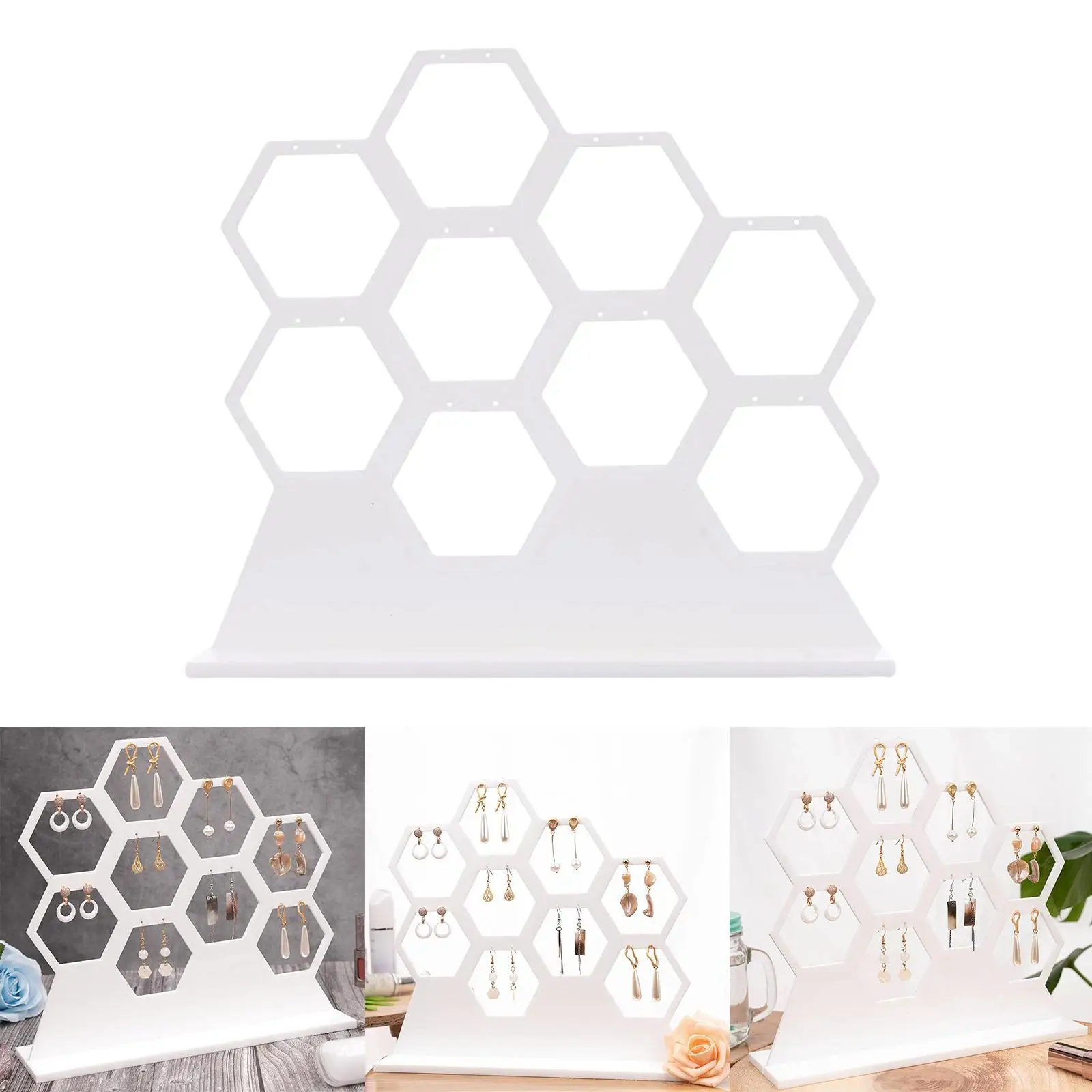 Honeycomb Earring Holder Earring Necklaces Jewelry Organizer for 9 Earrings