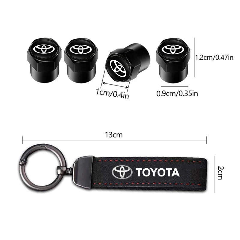 سيارة الإطارات عجلة صمام قبعات غطاء الجلد المدبوغ سيارة مفتاح سلسلة حلقة المفاتيح لتويوتا كورولا يارس Aygo بريوس RAV4 كراون CHR كامري أوريس