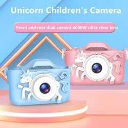 Kids Camera Toys 2 inch Screen HD Unicorn Cartoon Digital Cameras Mini SLR Cute Photography Toy For Children Birthday Xmas Gifts