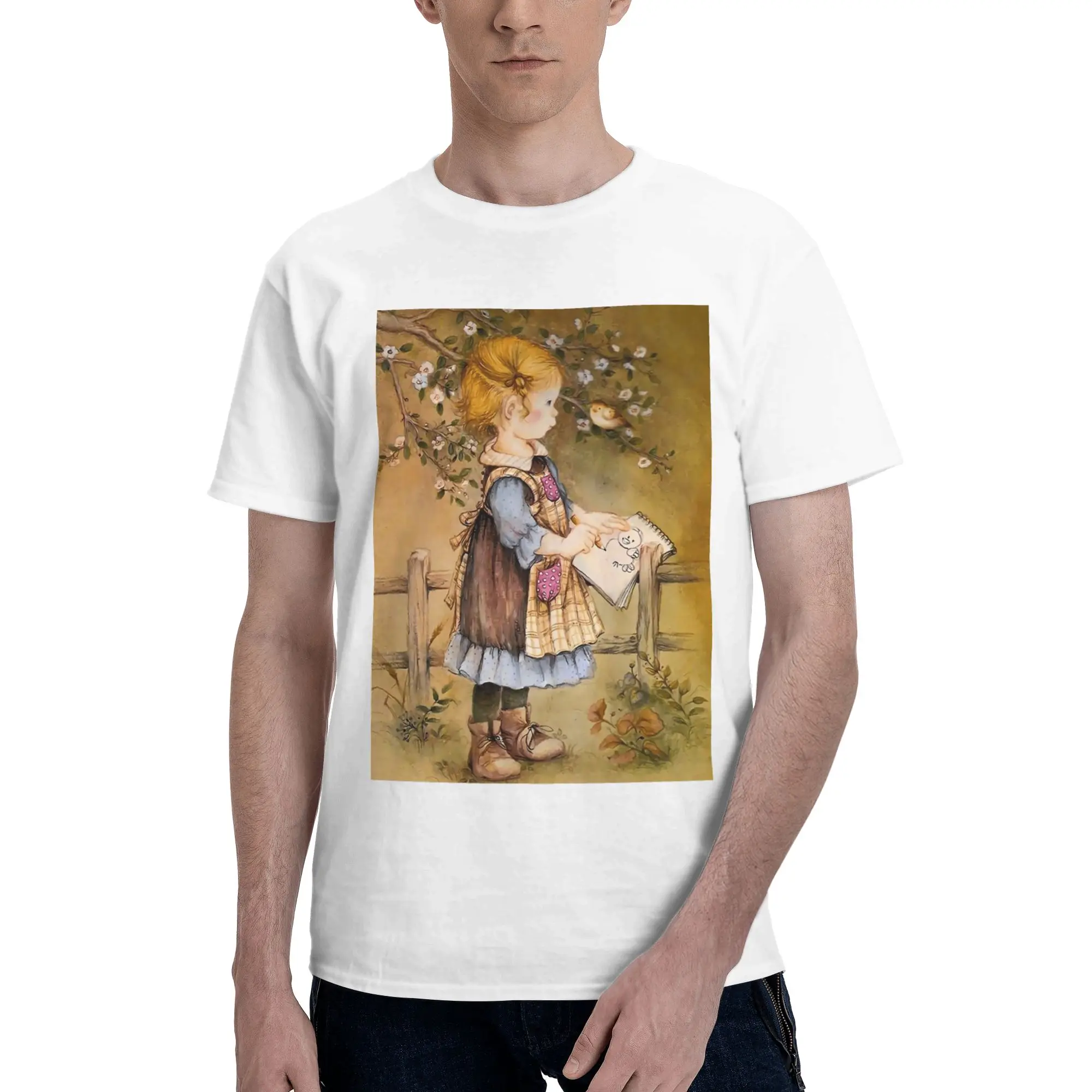 

Kawaii Sarah Kay футболка из 100% хлопка, мужские модные футболки, мужские футболки с круглым вырезом и коротким рукавом, S-6XL