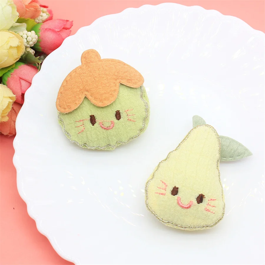 5Pcs/Lot Cute Cartoon Fruit Doll Appliques For DIY Handmade Children Hair Clip Accessories Hat Cloth Bag Brooch Patches New