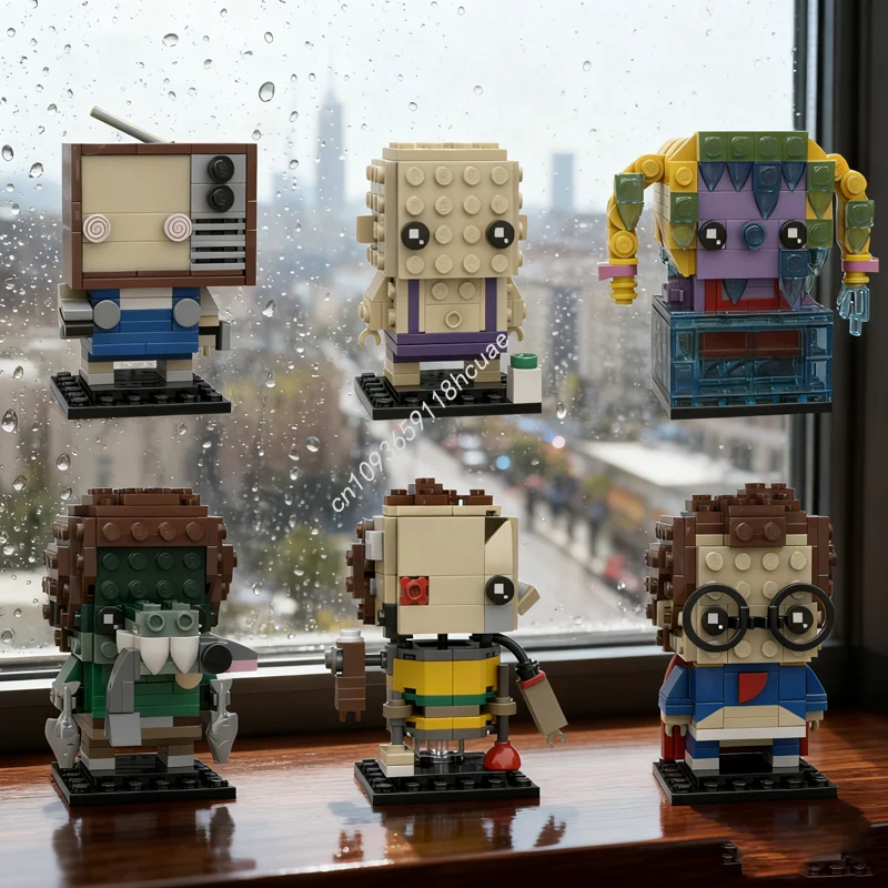 

Набор из 974 деталей MOC Garbage Pail BricKidz, 6 штук, 4 модели Brickheadz, конструктор, игрушки, архитектурные блоки, рождественские подарки, развивающие кубики