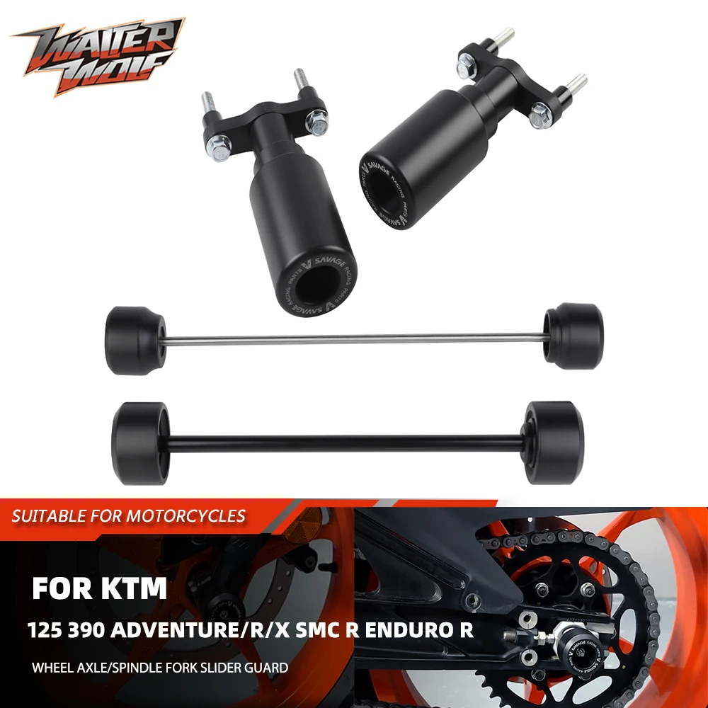 

2025 мотоциклетная передняя ось, вилка, слайдер, защита колес для 125 390 Adventure/R/X SMC R Enduro R, ползунки рамы, защита от столкновений