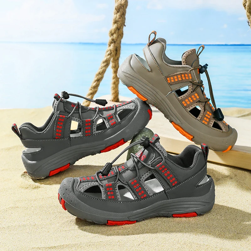 New Style Outdoor Sport Sandals Summer Sandals for Boys Casual Beach Shoe Comfortable Soft Sole Kids Fashion Non-slip Sandalia