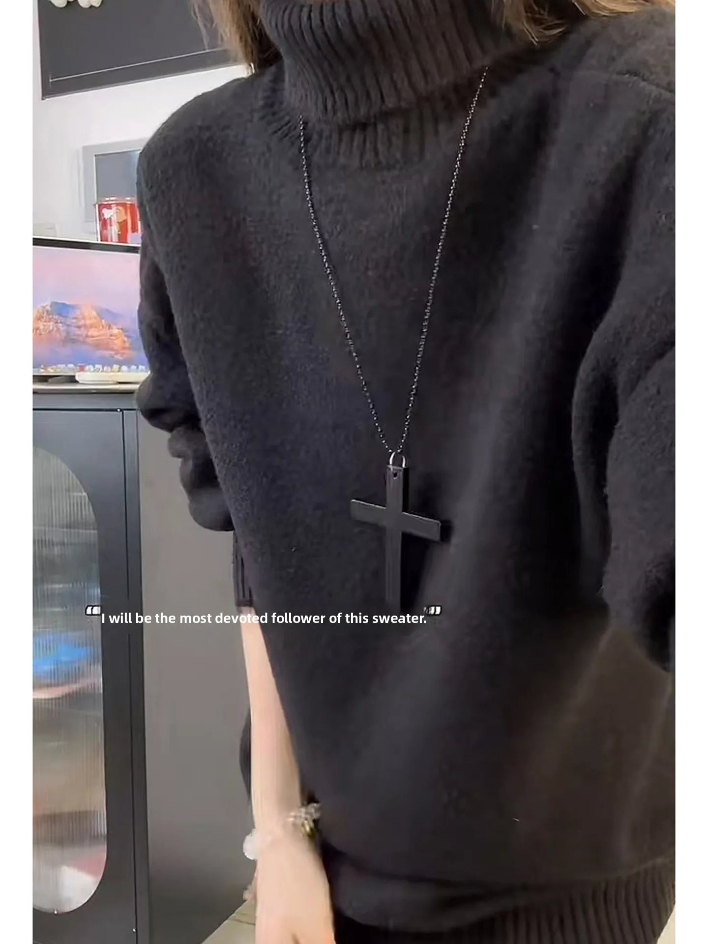 

Deep ey Thiened High Collar Knitted Sweater Men's Autumn Winter Stand Collar Inner Wear Base irt Cleanfit Inner irt