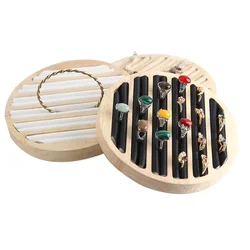New 1pc Ring Earrings Wooden Display Tray Jewelry Ring Earrings Tray Display Tray Counter Storage Colors Size