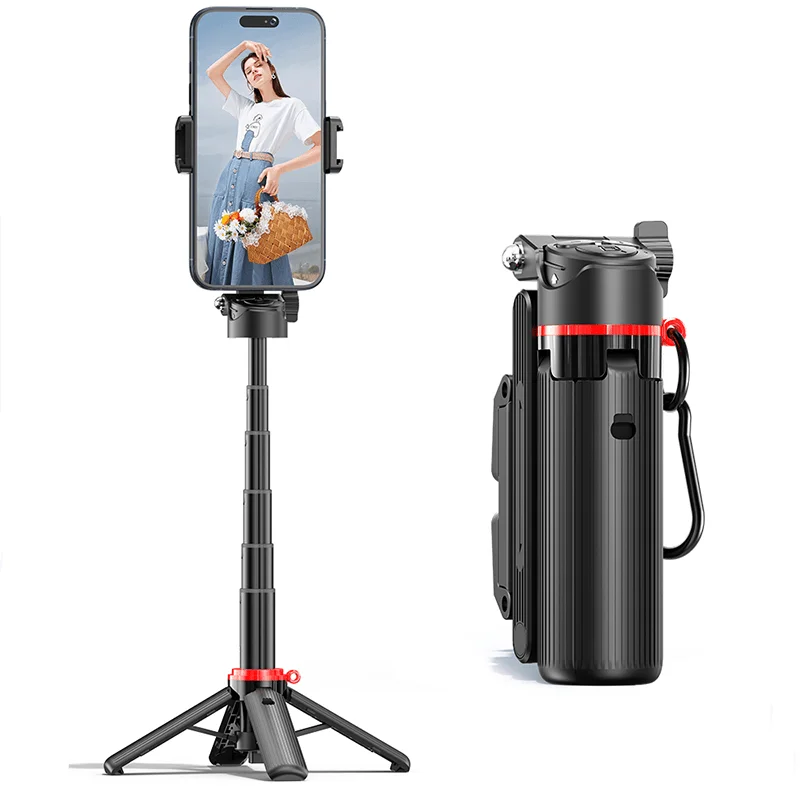 F07 Mini Portable Selfie Stick One-Touch Pop-Up Tripod Cellphone Holde for Moible Phone Shoot with Zoom Bluetooth Remote