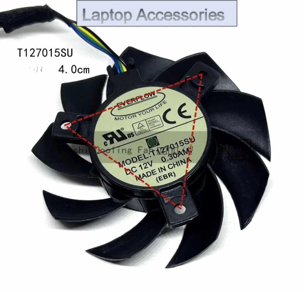 For  New T127015SU 6.5cm 4.0cm 12V 4pin Graphics card fan