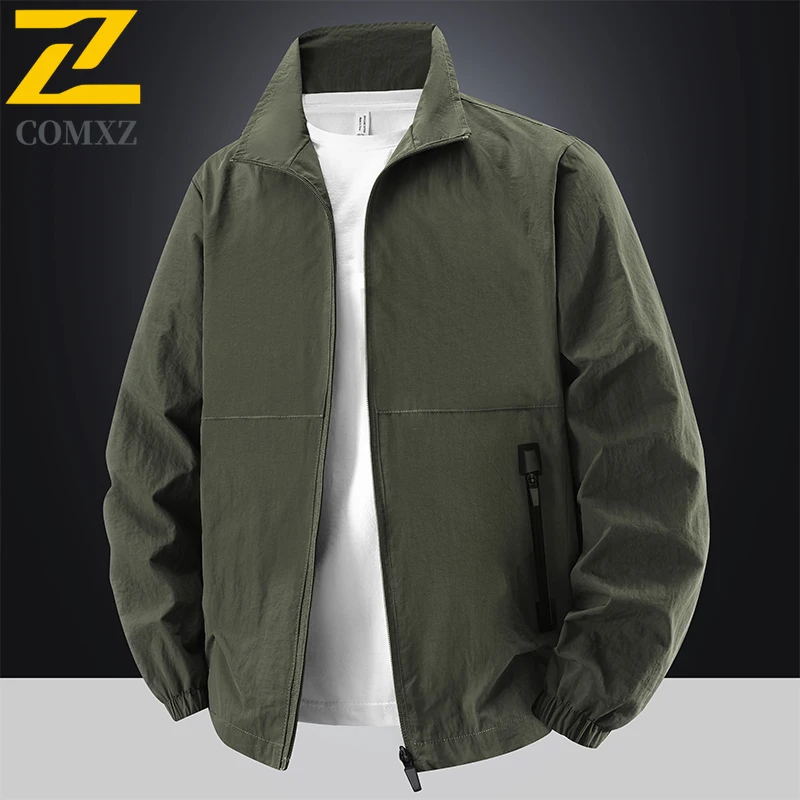 

COMXZ Style Outdoor Sport 2025 New Spring Autumn Mens Casual Jacket Coat Youth Stand Collar Jacket Loose Sport Sun Classic