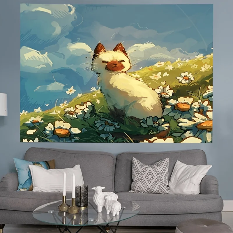 Spring Meadow Art Tapestry - Unique Nature Design for Modern Home Decor - Adds Serenity and Charm to Any Room