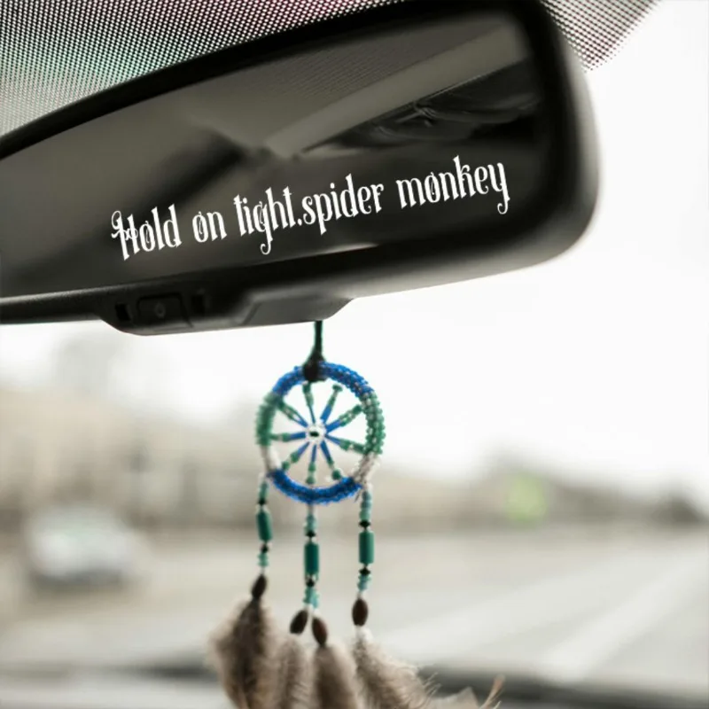 

5pcs Mirror Decoration Sticker, Hold on Tight, Spider Monkey Rearview Mirror, Car Vinyl Decoration, Fun Car Sticker