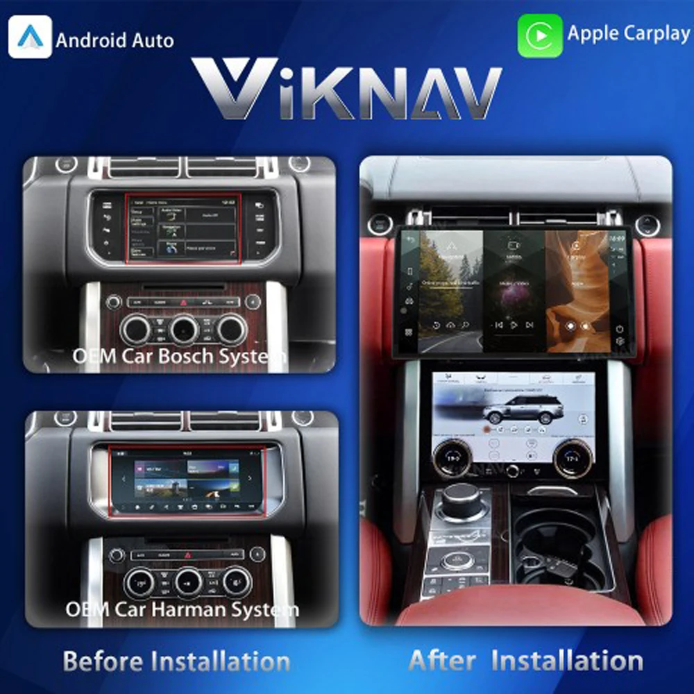 Viknav 13.3Inch Car Radio AC Panel For Land Range Rover Vogue L405 2013-2017 Wireless Carplay Auto Stereo GPS Navigation player