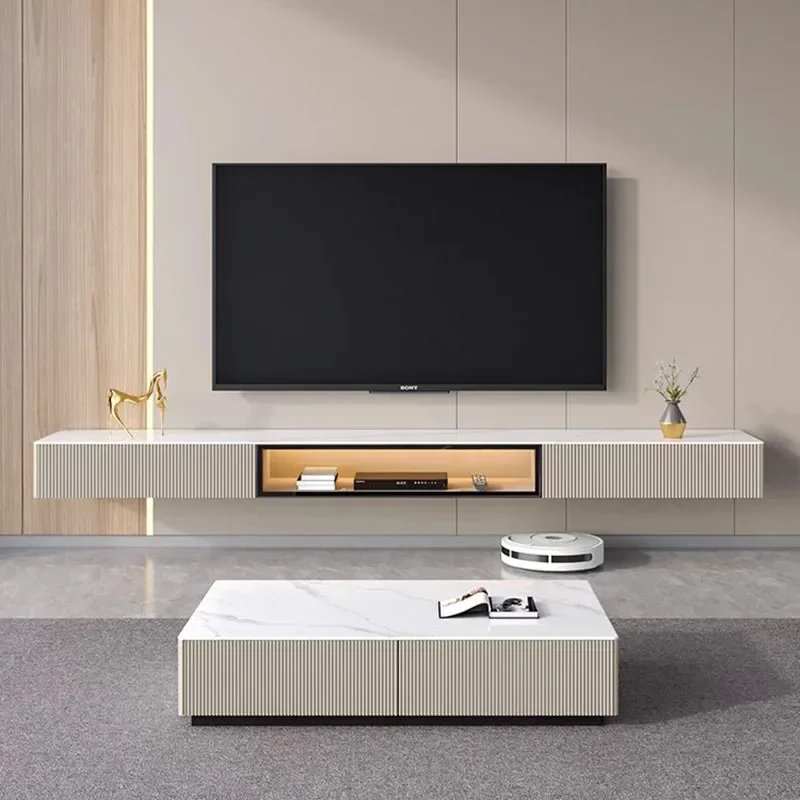 Soporte flotante para pantalla de Tv, mueble de lujo para Monitor, consola de tablero bajo, Pedestal para cine, ordenador, móvil, Soggiorno