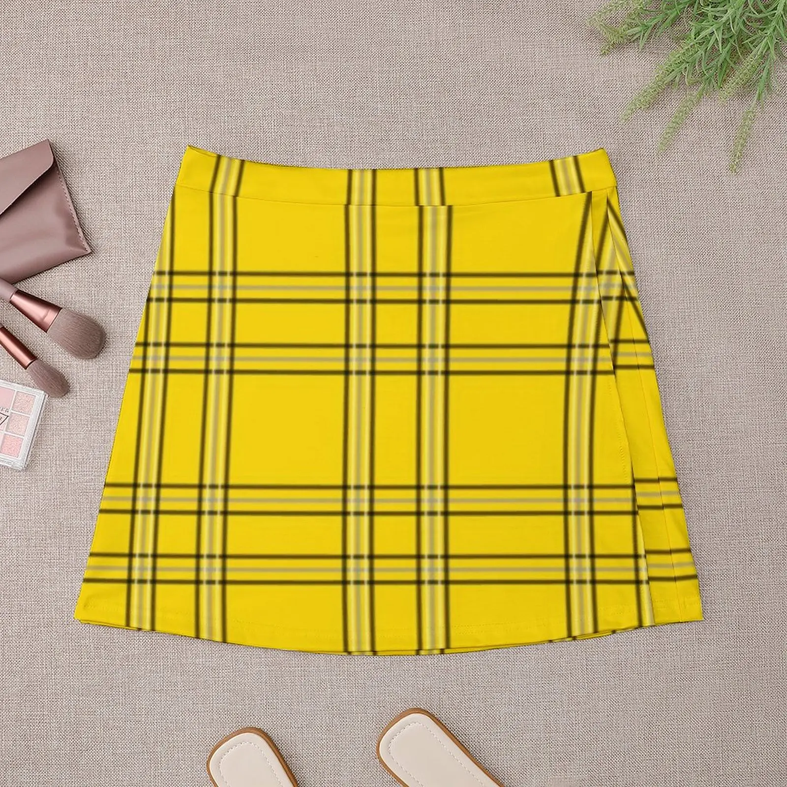 Clueless Cher Horowitz Iconic Yellow Plaid Accessories Mini Skirt girls skirt Sexy mini skirt Mini