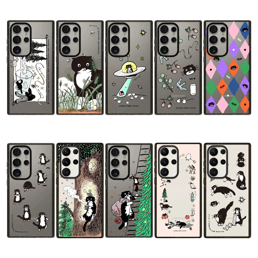 

Cat Spaceship Acrylic Border Magnetic Phone Cover for Samsung Galaxy S23 S24 S25 Ultra S25+ Plus Case