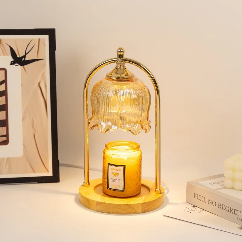 Bougie fondue lampe diffuseur cadeau lampe de bureau sans fumée contrôle de la température style rétro américain veilleuse aromathérapie fondu