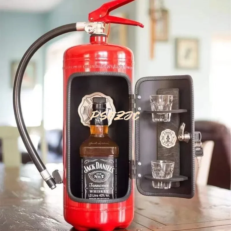 Mini Wine Storage Cabinet Wine Box Desktop Firefighter Decoration