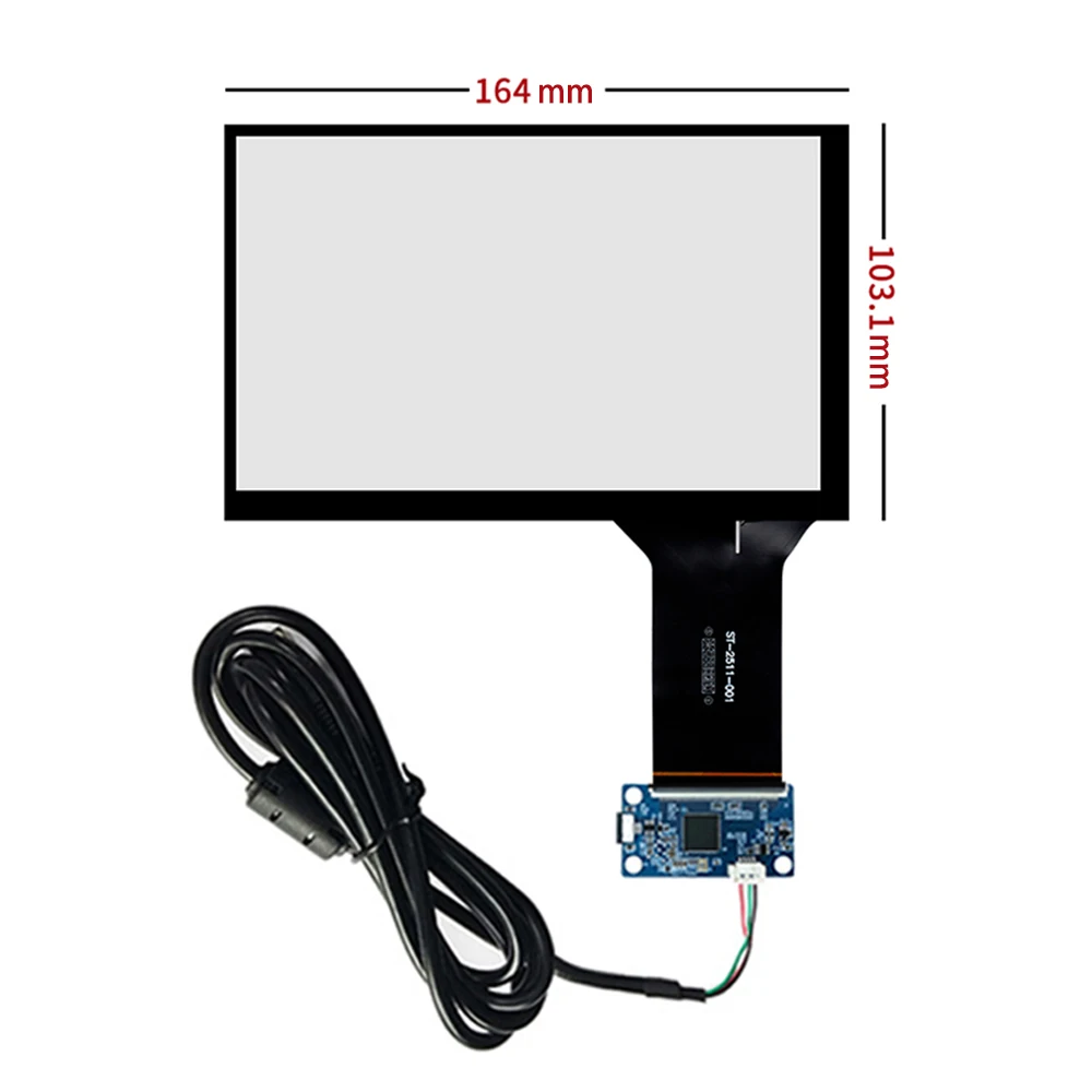 7.1 inch for 164X103mm Capacitive Touch Screen + USB Control Card Set Cable Plug and Play