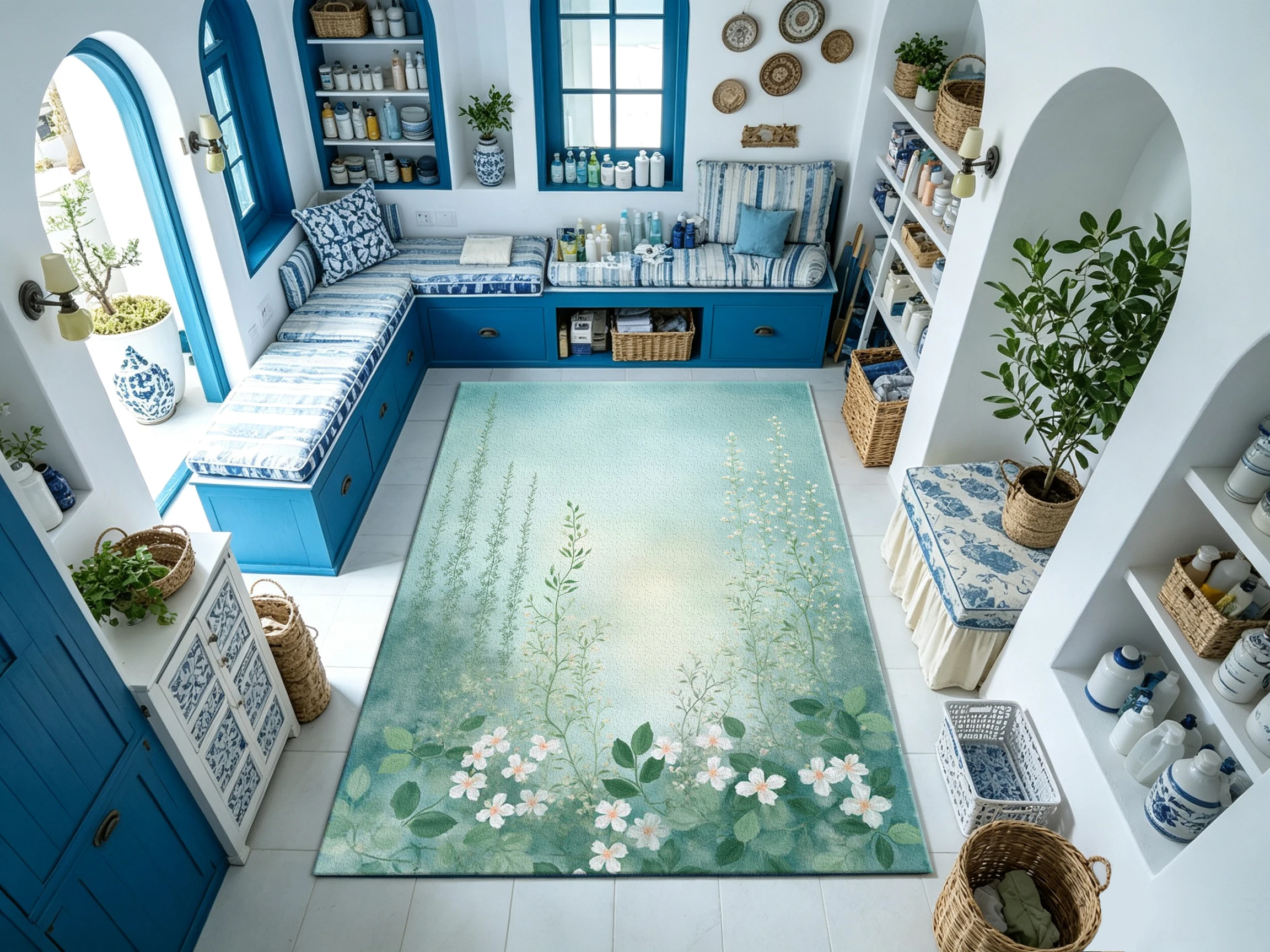 Landscape and Natural Scenery Printed Carpet Floor Mat Home Decor Mat Suitable for Apartment Dormitory Living Space Decoration