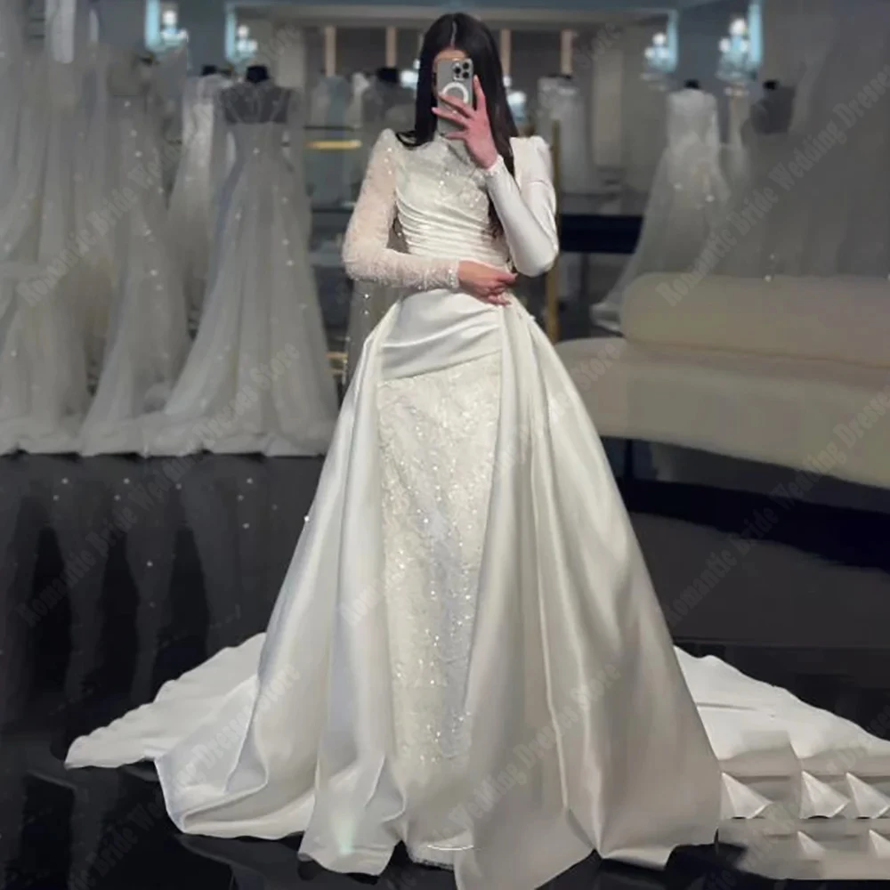 فساتين زفاف نسائية ذات ياقة عالية مثيرة حورية البحر زي العرائس الأميرة التطهير طول مأدبة Vestidos De Novias 2026 مخصصة