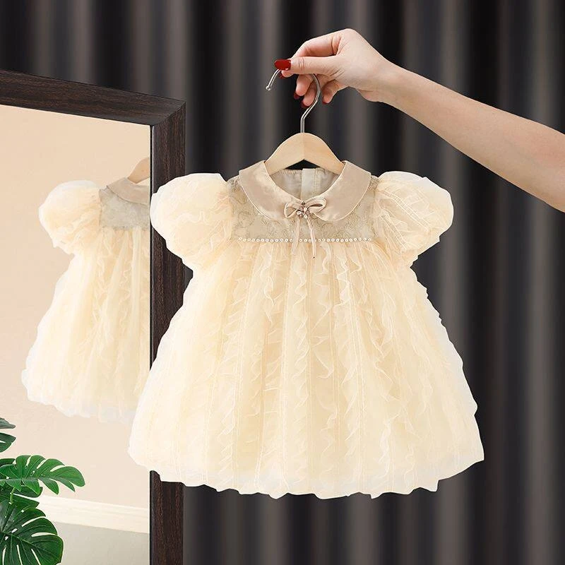 

Girls' Summer Dress2026New children's clothing, children's puff sleeve dress, skirt for toddlers and one-year-old babies