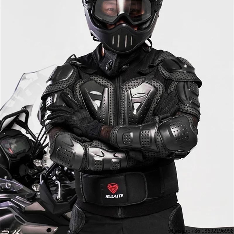 Motorcycle racing armored jacket and trouser set for outdoor safety protection for off-road bike riding
