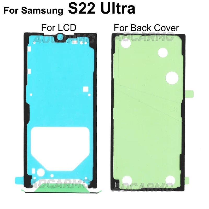 Aocarmo For Samsung Galaxy S22 Ultra S22u Front Screen LCD Adhesive Back Adhesive And Back Cover Waterproof Sticker Glue