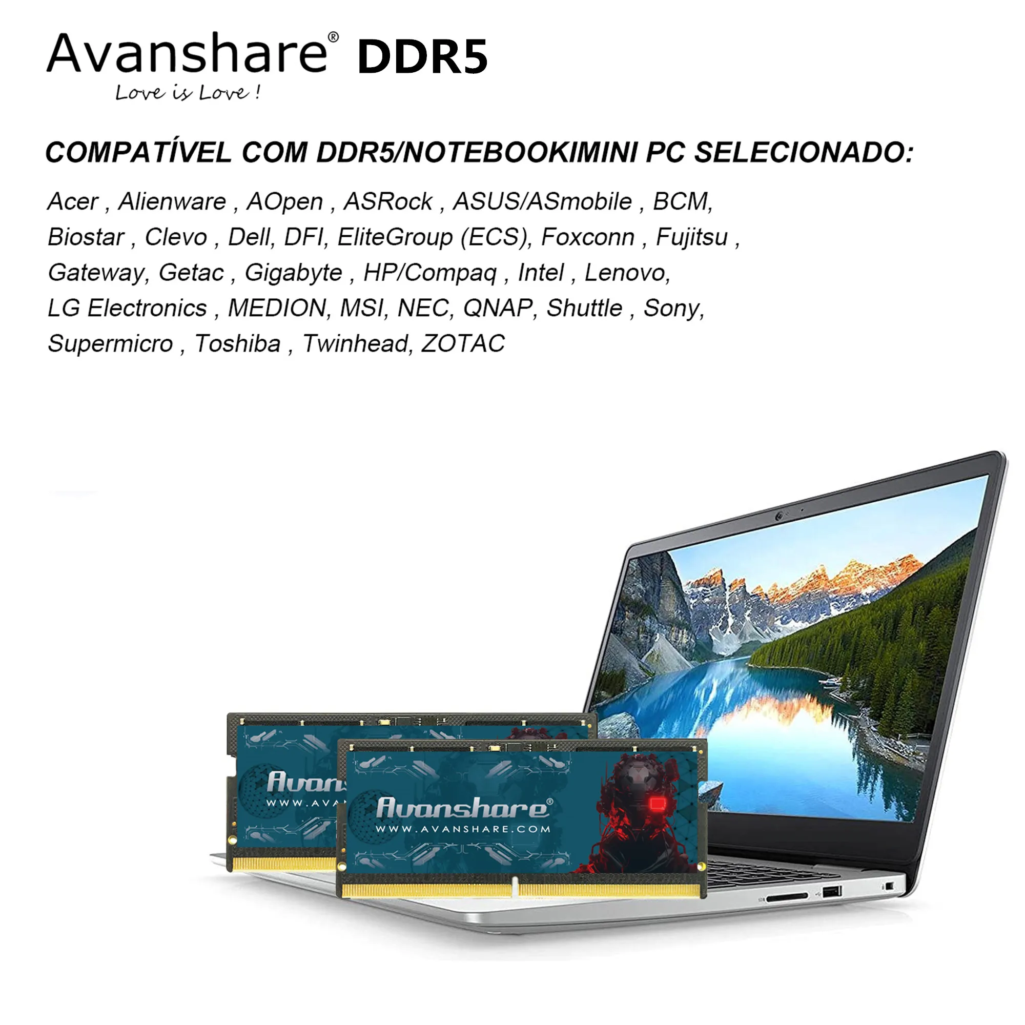 Avanshare memoria Ram para ordenador portátil DDR5 DDR4 8GB 16GB 32GB 2400Mhz 2666MHz 3200MHz 5600MHz compatible con ordenadores portátiles