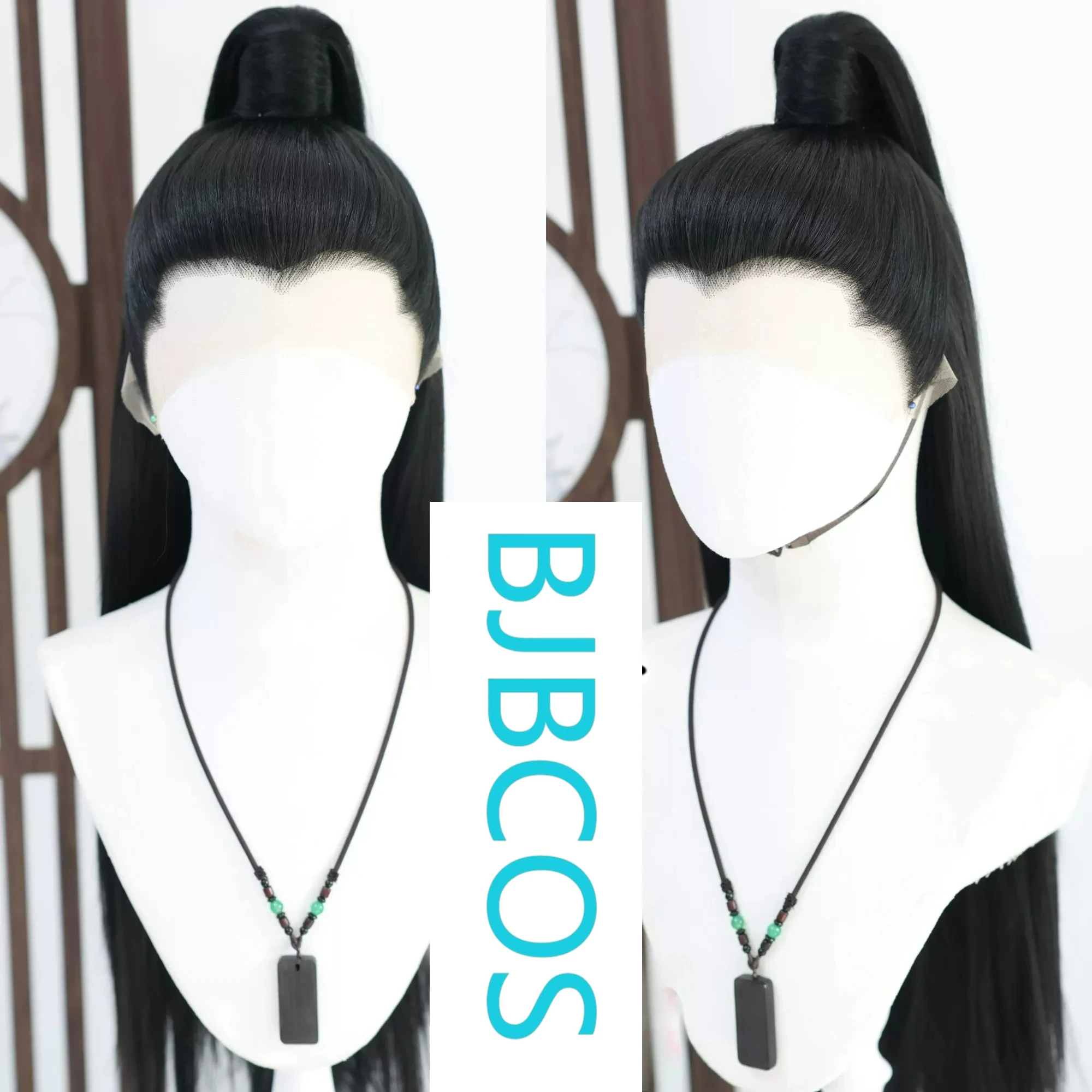 

[Styled Wig]Hanfu Men's Ancient Costume Front Lace Lace Front Wigk Versatile COS Wig Headset, Divine Eagle Hero Couple, Yang Guo